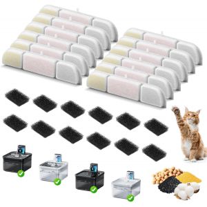 Kalanka-Lot De 12 Filtres Pour Fontaine &Agrave; Chat Downypaws Fursink 1.0 & 2.0 - Dpwfp6 - Avec 12 Filtres Pour Fontaine &Agrave; Eau Et 12 &Eacute;ponges Pour Pompe - Neuf