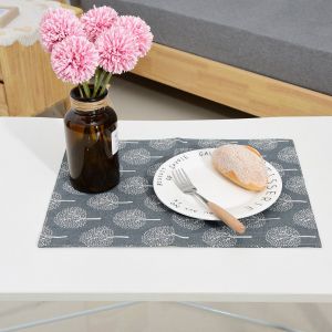 Hjlian Coussin De Table A Motif D'arbre Rustique En Coton Et Lin Lavable, Motif Floral, Gris Fonce, 30,5 X 183 Cm - Neuf