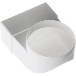 Ø 100mm - 110x55mm Coude 90° - Adaptateur pour Tubes Ronds à Rectangulaires - PVC - Neuf