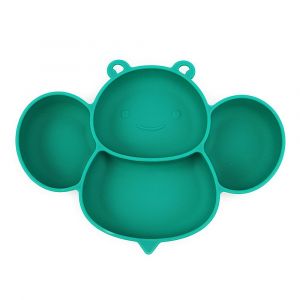 Vaisselle En Silicone Pour Bébé, Assiette À Ventouse, Sans Bpa, Set De Table Antidérapant En Silicone Avec Ventouses Pour Bébés Et Enfants (Vert) - Neuf
