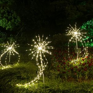 Lot De 2 Guirlandes Lumineuses Solaires Led Avec Fil De Cuivre Pour &Eacute;clairage Au Sol Et D&eacute;coration De Jardin - Neuf