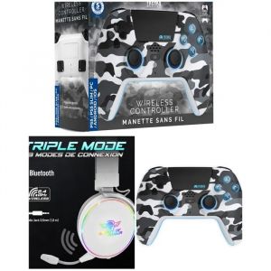 Casque gamer - SPIRIT OF GAMER - XPERT H1700 PRO H3 - Sans fil Bluetooth/2.4GHz - Micro d&eacute;tachable - RGB & ANC - Neuf