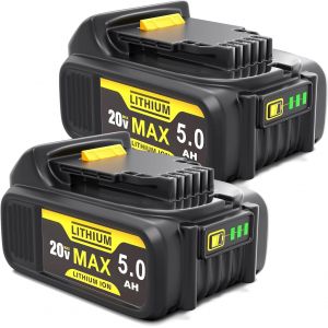 MEVRONISSHOP-5Ah Batterie pour Dewalt Batterie 18V: 2-pi&egrave;ces Li-ION Batterie Kompatibel XR DCB200 DCB180 DCB181 DCB182 DCB184 DCB201 - Neuf