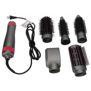 Brosse Seche-Cheveux 5 En 1 Pour Le Coiffage, Le Controle Des Frisottis, 3 Vitesses De Temperature, Seche-Cheveux, Brosse Volumisante, Prise Americaine 110 V - Neuf