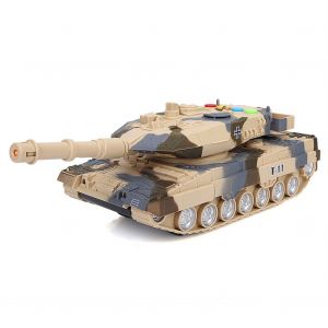 Jouet electrique inertiel pour enfants, char d'assaut pour bebes garcons, musique, voiture militaire, camouflage, gris - Neuf