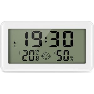 Thermomètre D'intérieur, Hygromètre Numérique, Thermomètre Numérique Avec Grand Écran Lcd De 4 Pouces, Moniteur D'humidité Et De Température, Niveau De Confort, Horloge, ¿/¿, Maison, Bureau - Neuf