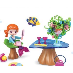 04 Family Toys Maison de poup&eacute;e princesse avec personnages &agrave; habiller pour enfants de 3 ans et plus - Neuf