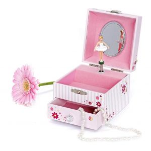 - Ballerine - Bo&icirc;te &Agrave; Bijoux Musicale - Id&eacute;al Cadeau Jeune Fille - Phosphorescent - Brille Dans La Nuit - Musique Invitation &Agrave; La Danse - Colori Rose - Neuf