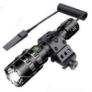 Lampe Torche Tactique 3000 Lumens, Led L2 Ultra-Lumineuse, Rechargeable Par Usb, 5 Modes D'&eacute;clairage, Montage Sur Rail Picatinny Et Interrupteur &Agrave; Bouton-Poussoir Pour La P&ecirc;che En Ext&eacute;rieur [Ene - Neuf