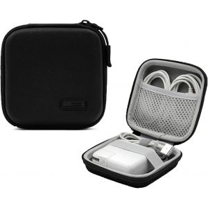 LORANKA-Mini Sac de Rangement pour Chargeur MacBook Air/Pro &Eacute;tui Rigide Antichoc Sac de Rangement pour Batterie/C&acirc;ble/Disqu Dur/Cl&eacute; USB Portable Sac &Eacute;tui de Rangement Housse de Protection (Noir) - Neuf