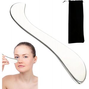Kal-Gua Sha Acier Inoxydable,Guasha Pour Visage,Outil De Massage En Métal,Gua Sha Corps,Pierre De Massage Du Visage Pour La Beauté Et La - Neuf