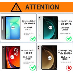 Coque &Eacute;tui Compatible Avec Samsung Galaxy Tab S10 Fe 10,9"" 2025 / S9 Fe 10,9"" / S9 11"" 2023 Tablette,Housse Case &Eacute;tui En Cuir Pu Avec Support Fonction Pour Samsung Galaxy Tab S10 F[Coq9129088] - Neuf