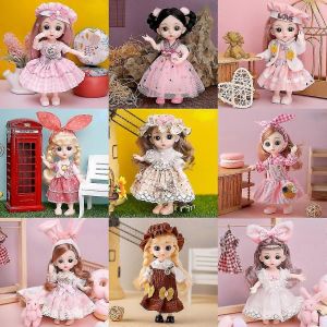 Mini 16cm Bjd Poup&eacute;e 13 Movable Joint Girl Doll 3d Big Eyes 1/12 Mode Princess Doll Diy Dress Up Toy Doll Avec V&ecirc;tements Cadeau - Neuf