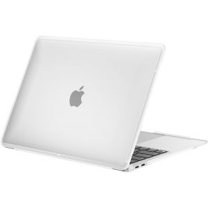 Coque pour MacBook Air 13,3 Pouces M1 2020-2018 A2337 A2179 A1932 avec Retina Macair 13, Cadre en TPU Anti-Rupture, Housse Protectrice, Etui Rigide - (Bord Blanc) Transparent Mat - Neuf