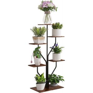 Nouvelhorizonstore-Porte Plante Interieur 6 Niveaux, Support Plantes En M&eacute;tal, &Eacute;tag&egrave;re Plante Interieur Support Pot De Fleurs Pour Salon Balcon Jardin Bureau - Neuf