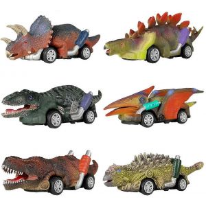 Dinosaure Toy Pull Back Cars,Pack de 6 jouets Dino pour gar&ccedil;ons de 3 ans et tout-petits,jouets pour gar&ccedil;ons de 3,4,5 A - Neuf