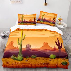 X Cm Housse Couette Polyester-Coton Housse De Couette Personnes Avec Deux Taies D'oreiller X Cm Cactus Parure Lit Moelleux - Neuf