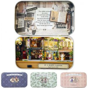 Box Theatre maison de poupée Meubles miniature,1:24 Kit de maison de poupée bricolage pour enfants (Happy Corner) - Neuf