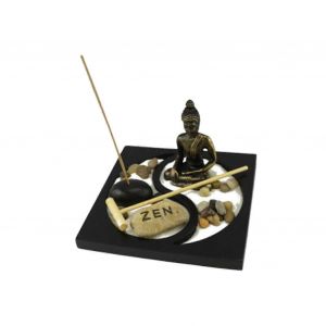 Decoration De Table De Sable, Jardin Zen, Bac A Sable Pour Bureau, Statue De Bouddha, Plateau A Sable, Jardin De Meditation, Paysage Miniature Avec Sable - Neuf