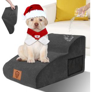 Escalier Pour Animaux De Compagnie 2 Marches,Escalier Pour Chien &Eacute;tanche Avec Housse Lavable&amovible,Marche Pied Chien Pour Animaux Chiens&chats,Noir - Neuf