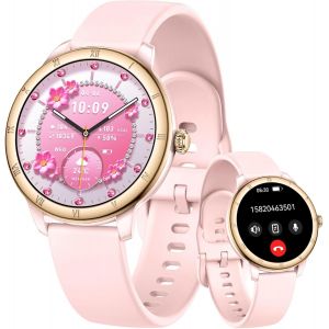 Montre Connect&eacute;e Femme Avec Appel Bluetooth 1,27"" Smartwatch Femme Ronde Avec Ip68 Fonction F&eacute;minine Fr&eacute;quence Cardiaque Spo2 Suivi Du Sommeil 110+ Modes Sportif Podometre Calories Pour Android Ios - Neuf