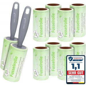 Jgd-Lot De 10 Rouleaux Anti-Peluches - 10 Rouleaux De 90 Feuilles Chacun + 2 Distributeurs, 900 Feuilles Perfor&eacute;es En Diagonale Pour Un D&eacute;collement Facile - Neuf