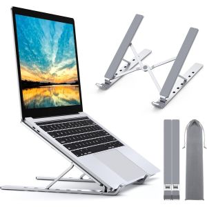 JEXNOVASHOP-Support Ordinateur Portable, Support PC Portable &agrave; 5 Niveaux R&eacute;glables, Refroidisseur en Aluminium Ventil&eacute; Compatible avec MacBook, Lenovo, Autres Laptops Tablettes Moniteurs 10"" - 15.6 - Neuf