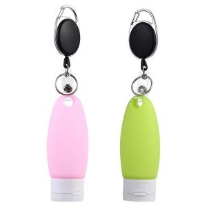 Lot De 2 Flacons Distributeurs De Voyage De 60 Ml &iquest; Anti-Fuites, Ergonomiques Et Compacts Pour Lotion, D&eacute;sinfectant Et Plus Encore &iquest; Couleurs Al&eacute;atoires - Neuf