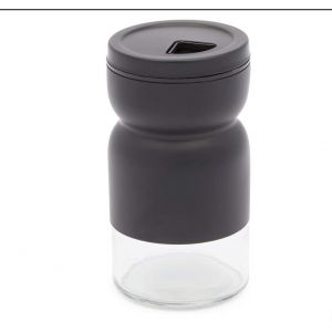 Verre Noir Sel Et Poivre Shaker Set Avec Réglage De Verser Des Trous - En Acier Inoxydable De Sel Et De Poivre Shakers - Le Style De La Ferme Du Sel Et Du Poivre Shaker Set De Sels De La Mer Et Des Épices - Neuf