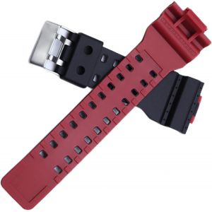 Kal-Bracelet De Rechange Pour Casio Gls-8900/Gw-8900/Ga-110/Ga-100c/Ga-120/Gd-110/Gls-100 (Noir/Rouge) - Neuf