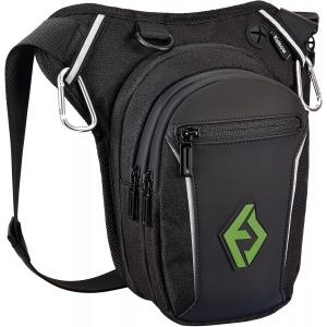 ERYI-Sacoche De Jambe Moto Capacité Extensible, Sac Banane Femme Homme Avec Bande Réfléchissante, Ceinture Et Sangle De Jambe Réglables, 2 Mousquetons Pour Randonnée Pêche Noir - Neuf