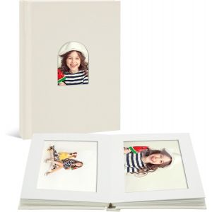 Album Photo 10x15- Livre M&eacute;moire Luxe en Toile de Lin avec Pochette Arqu&eacute;, 30 Photos, Id&eacute;al Mariage, Livre B&eacute;b&eacute; ou Carnet de Voyage (Beige) - Neuf