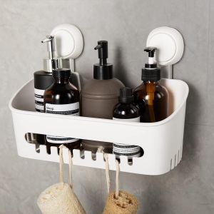 Étagère de douche à ventouse, sans perçage et réutilisable, installation facile, charge 10 kg, rangement de douche étanche pour carrelage, mur de douche, salle de bain et cuisine - Neuf