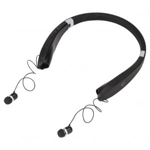 ecouteurs Bluetooth sans fil telescopiques pliables a suspension au cou SX-991 (noir) - Neuf