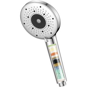 JGD-Pommeau de douche avec Filtre &Oslash;115 mm &iquest; Pommeau filtrant anti calcaire avec 2 filtres rempla&ccedil;ables &iquest; pression puissante et confort de douche - Neuf