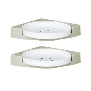 &Eacute;tag&egrave;re d'angle de douche en 2 pi&egrave;ces avec plateau tournant Lazy Susan - Neuf