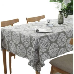 Sjzg-Nappes R&eacute;tro Grise Nappe Rectangulaire Housse De Table En Lin De Coton Convient Pour Int&eacute;rieur Et Ext&eacute;rieur(Gris, 100&times;140cm) - Neuf