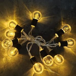 KAL-Guirlande Lumineuse Led Batterie-10 Led Guirlande Lumineuse Avec Minuterie, Blanc Chaud Mini Bulb Guirlande Lumineuse Pour Intérieur, Chambre, Fête, Noël, Mariage, Décorations De Noël - Neuf