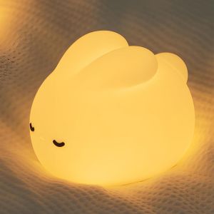 Lapin Veilleuse B&eacute;b&eacute; Tactile, Silicone Veilleuse Enfant, Usb Rechargeable Peut &Ecirc;tre Chronom&eacute;tr&eacute;, Kawaii Deco Chambre, Lampe De Chevet Enfant Lapin Veilleuse Pour Cadeau Bebe Anniversaire, No&euml;l - Neuf
