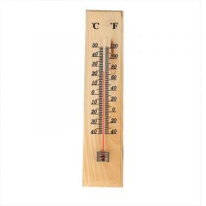 Thermomètre Analogique Intérieur/Extérieur, Résistant Aux Intempéries, Haute Précision, Chêne - Neuf