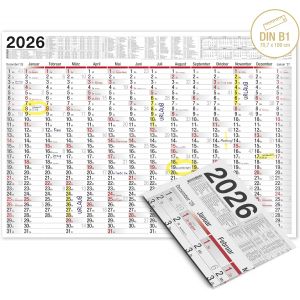 Grand calendrier mural 2026 avec jours f&iquest;&iquest;ri&iquest;&iquest;s et vacances allemandes, AT - Calendrier annuel 2026 - 100 x 70 cm - Calendrier mural XXL pli&iquest;&iquest; - Calendrier de qualit&iquest;&iquest; sup&iquest;&iquest;rieure [1 pi&iquest;&iquest;ce pli&iquest;&iquest;e] - Neuf