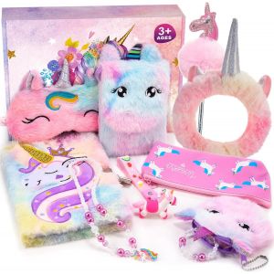 Eryi-Cadeau Fille 3 4 5 6-10 Ans, Journal Intime Fille Avec Bandeau Bracelet Porte Clés Jouet Fille 3-12 Ans Licorne Fille Jouet Peluche Licorne Carnet Secret Fille - Neuf