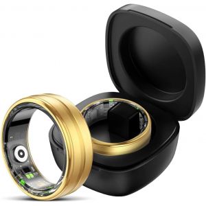 Chenquansarl-Bague Intelligente Dorée Pour Homme Et Femme - Montre Intelligente Android Ios - Tracker De Fitness - Moniteur De Fréquence Cardiaque - Moniteur De Sommeil - Podomètre - Surveillance De - Neuf