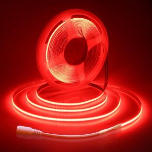 ERYI-Bande Led Cob 24 V 10 M Bande Led Rouge 320 Led/M Non Étanche Ip30 8 Mm De Largeur Pour Bricolage Éclairage Intérieur Décoration De La Maison (Sans Alimentation Ni Variateur) - Neuf
