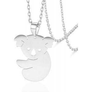 Trahoo-Design Creux Mignon Koala Collier À Breloques En Acier Inoxydable Pendentif Animal Clavicule Chaîne Bijoux Cadeau Pour Hommes Femmes Adolescents - Neuf