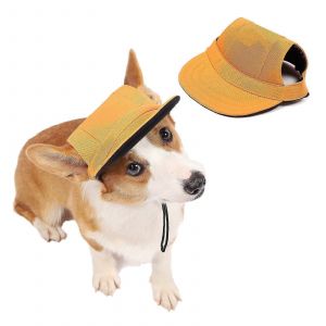 1pcs Orange S Chien Chapeau De Sport Chat Chat Casquette De Baseball Pour Animaux De Compagnie Bonnet De Soleil En Plein Air Chapeau De Soleil De Mode Chapeau De Voyage D'été À Rayures Réglables Avec - Neuf