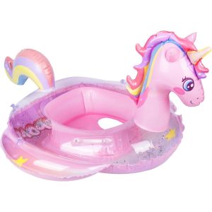 Flotteur De Piscine Gonflable Pour Bébé Fille De 6 À 36 Mois Avec Siège, Bouée De Natation Gonflable Pour Nourrissons Et Tout-Petits De 1 À 3 Ans (Licorne Rose) - Neuf