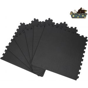 Tapis De Protection De Sol,Tapis De Sol En Mousse Matelas Puzzle Pour Mat&eacute;riel Fitness Lot De 6dalles En Mousse Sans Bpa,Tapis De Protection De Sol&iquest;Dalles En Mousse Sans Bpa+Bordures - Neuf