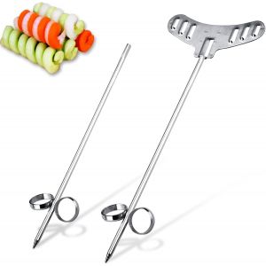 Kalanka-2pcs Couteau &Agrave; Spirale Pour L&eacute;gumes, Epluche Pommes De Terre En Spirale, Coupe-Pommes De Terre En Spirale,Outil De Sculpture En Spirale En Acier Inoxydable, Couteau Spirale L&eacute;gumes Et Fruits - Neuf