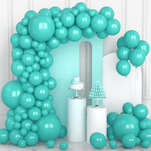 106 pcs Ballons Bleu Teal Ballons en Latex 5 10 12 18 pouces Kit de Guirlande Ballon Sarcelle avec Ruban pour Femmes Garçons Filles Fêtes d'Anniversaire Mariage Bébé Remise de Diplômes Décorations - Neuf